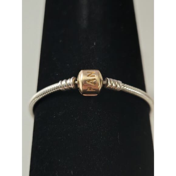 Pandora Moments Snake Chain Bracelet Rose Gold Clasp ALE sterling silver 8" - Picture 2 of 6